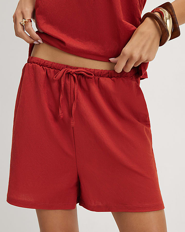Orange Drawstring Shorts