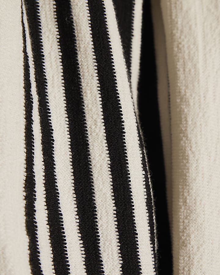 White Striped Bubble Hem Bandeau Top