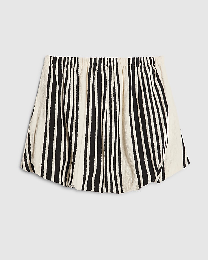 Petite White Stripe Bubble Bandeau Top