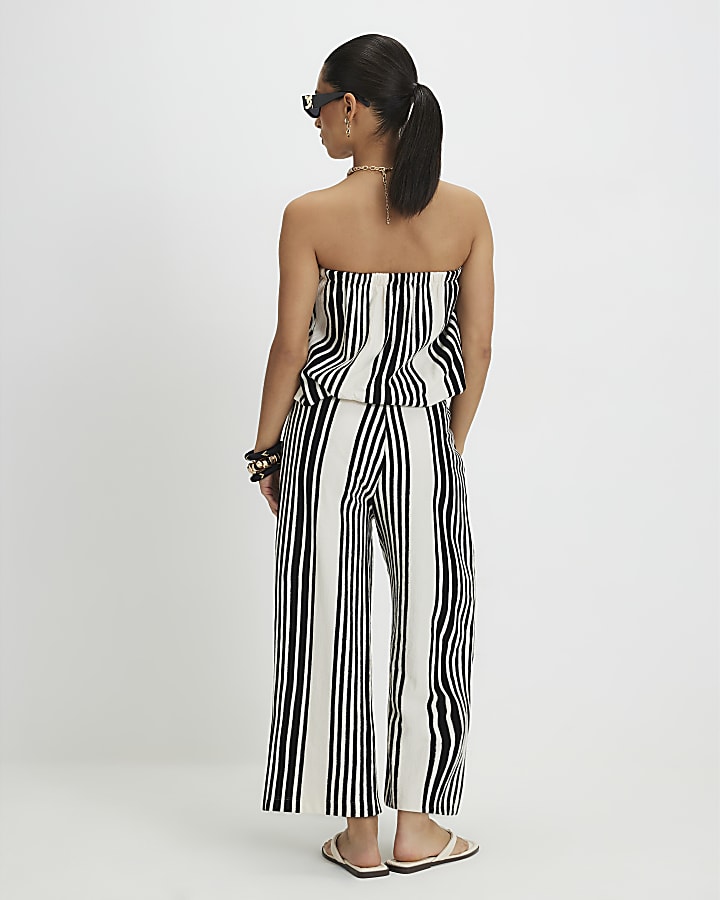 Petite White Stripe Culottes