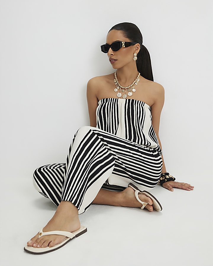 Petite White Stripe Culottes