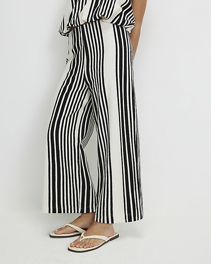 Petite White Stripe Culottes