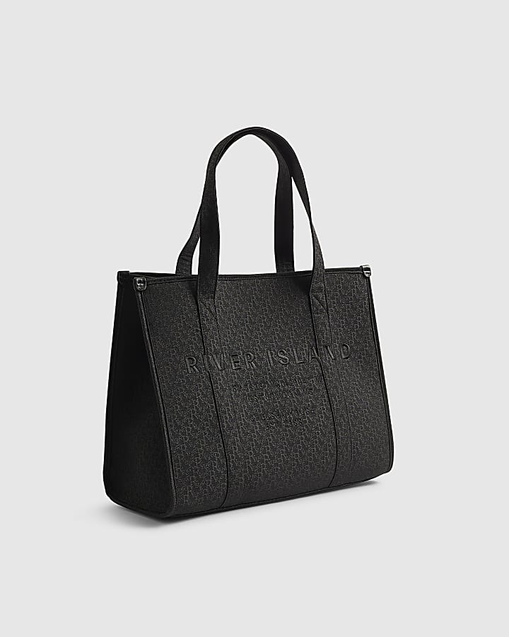 Black Jacquard Embroidered Shopper Bag