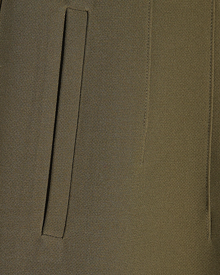 Petite Khaki High Waisted Cigarette Trousers
