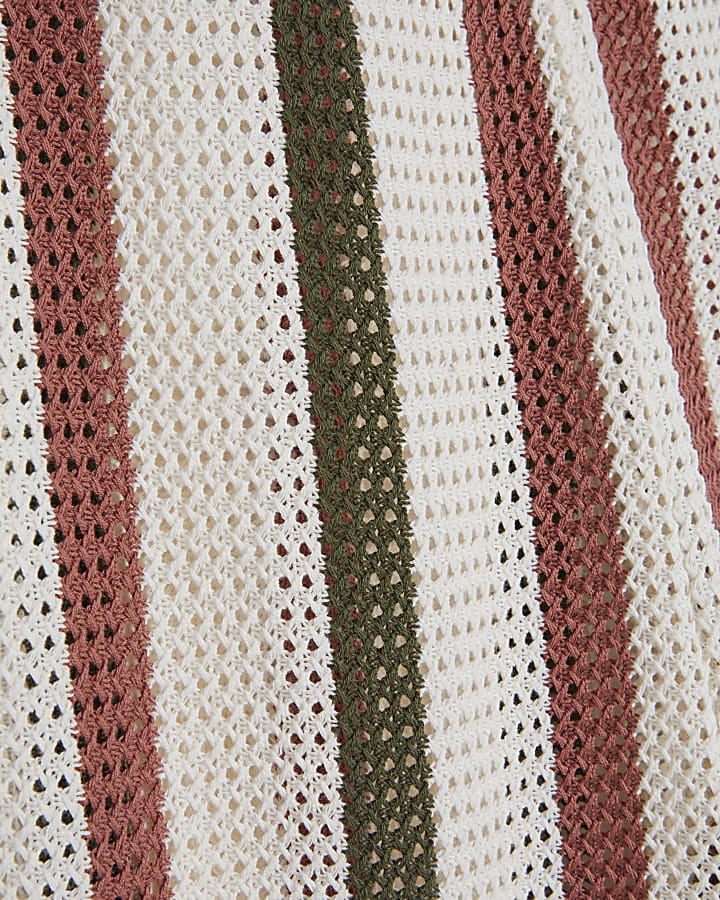 Cream Crochet Stripe Trousers