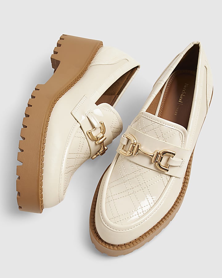 Cream Chunky Snaffle Loafers