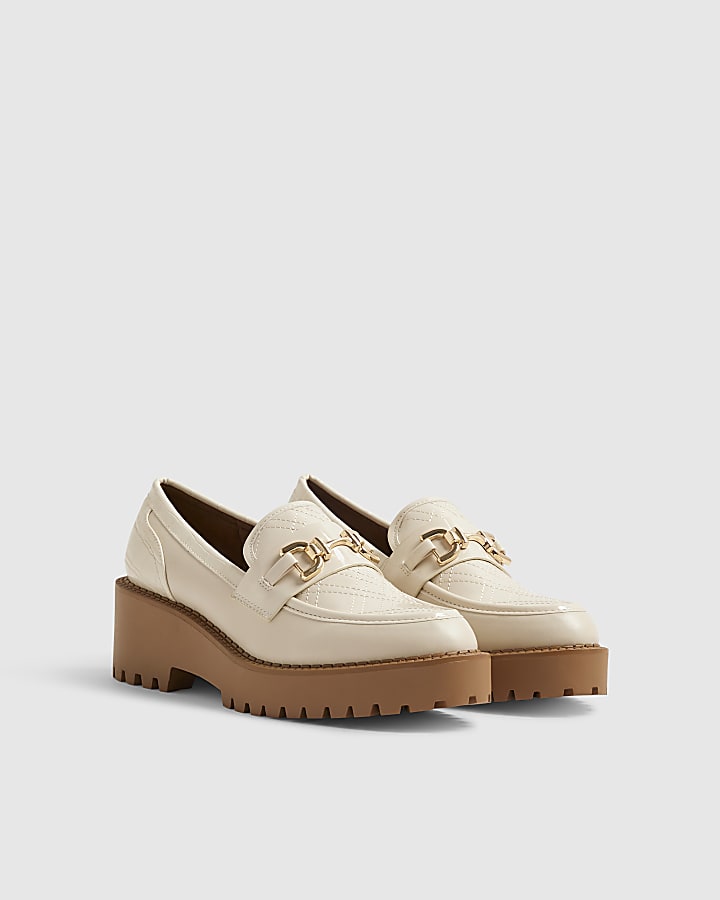 Cream Chunky Snaffle Loafers