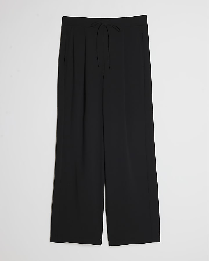 Petite Black Smart Slim Twill Joggers