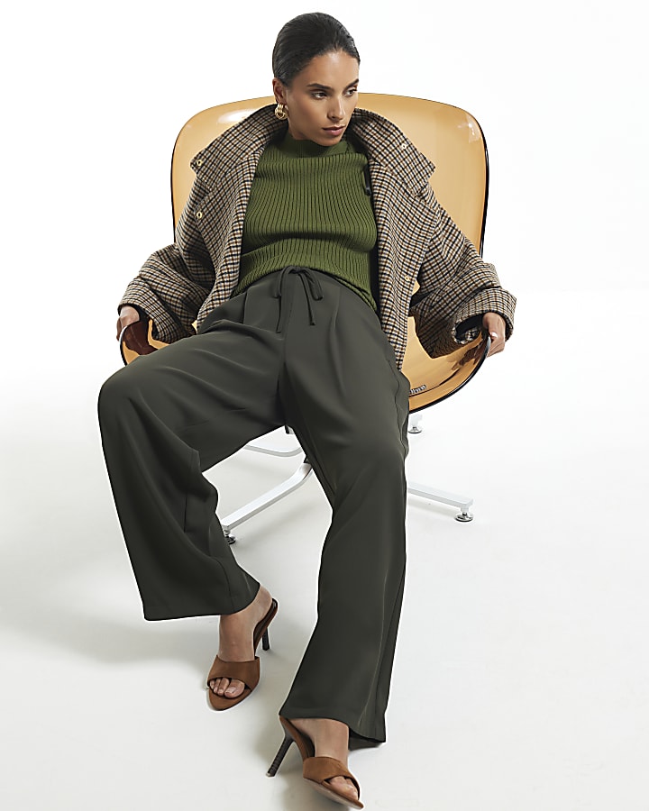 Petite Green Smart Slim Twill Joggers