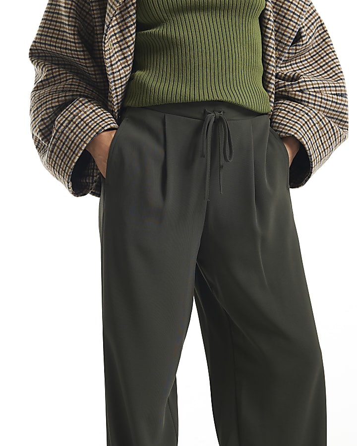 Petite Green Smart Slim Twill Joggers
