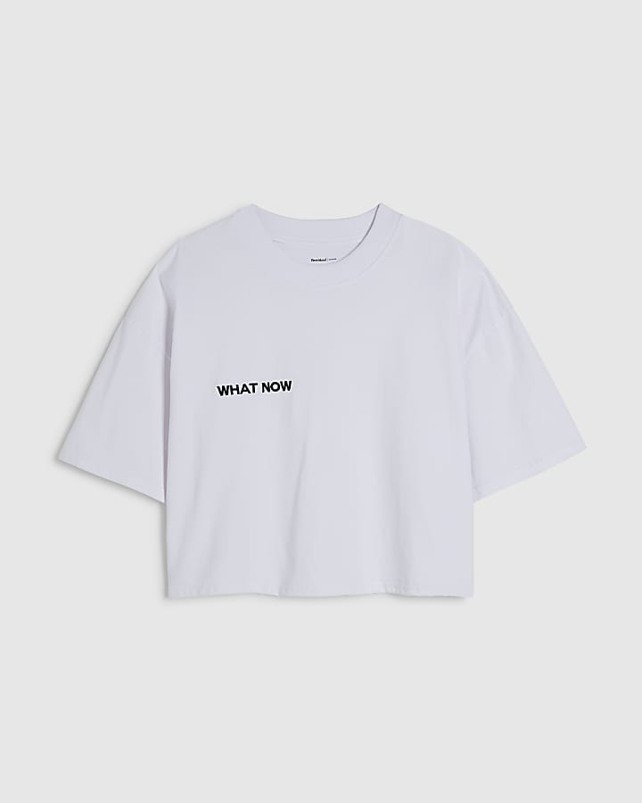 White What Now Embroidered T-Shirt