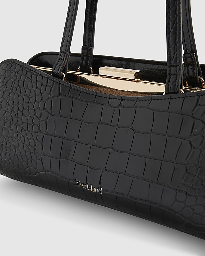 Black Metal Frame Shoulder Bag