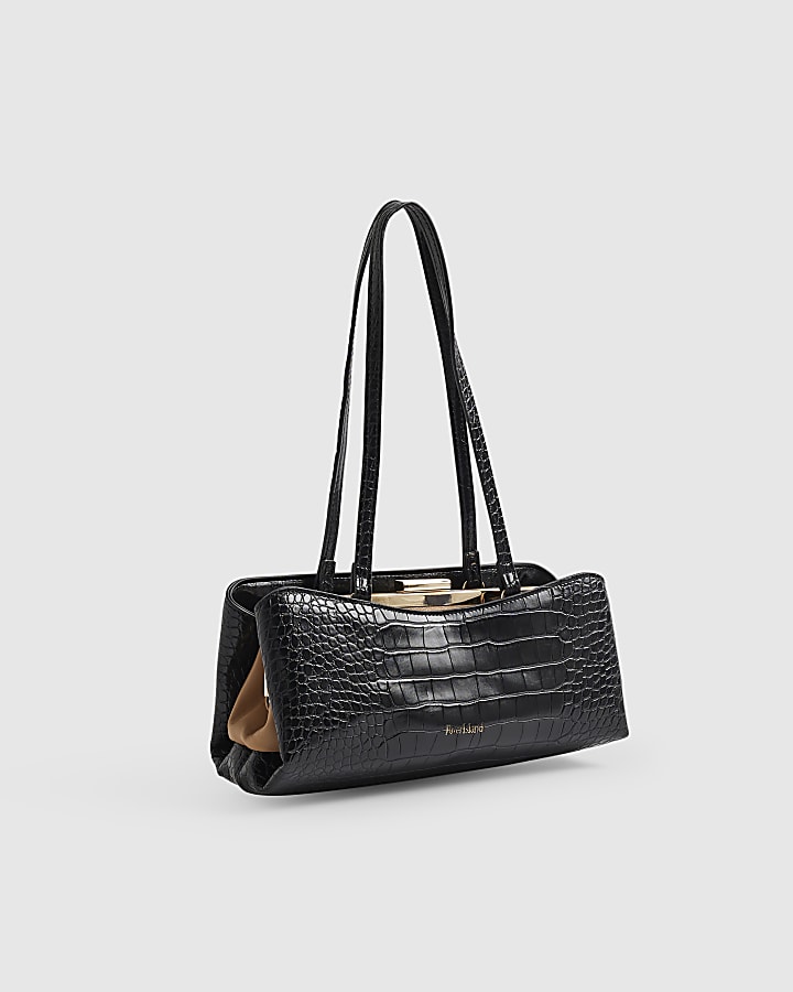Black Metal Frame Shoulder Bag