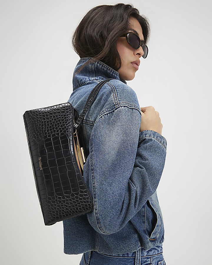 Black Metal Frame Shoulder Bag