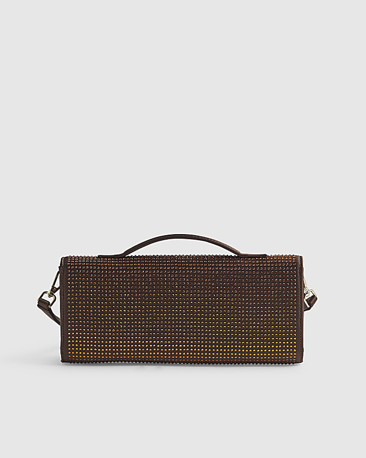 Brown Hotfix Shoulder Bag