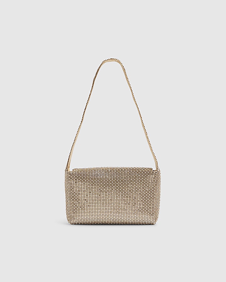Gold Diamante Chainmail Shoulder Bag