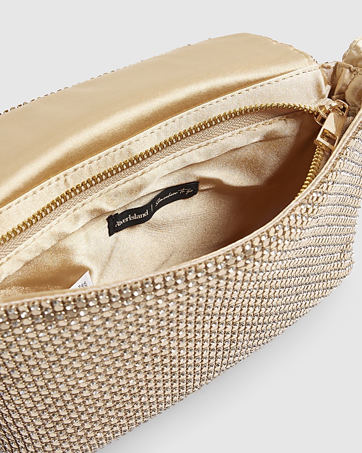 Gold Diamante Chainmail Shoulder Bag