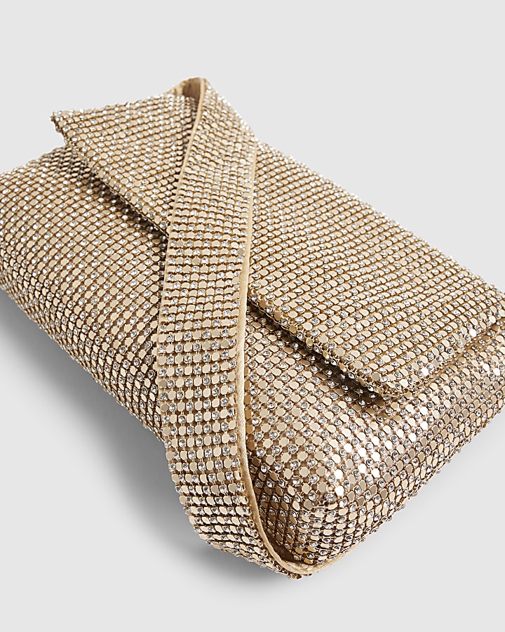 Gold Diamante Chainmail Shoulder Bag