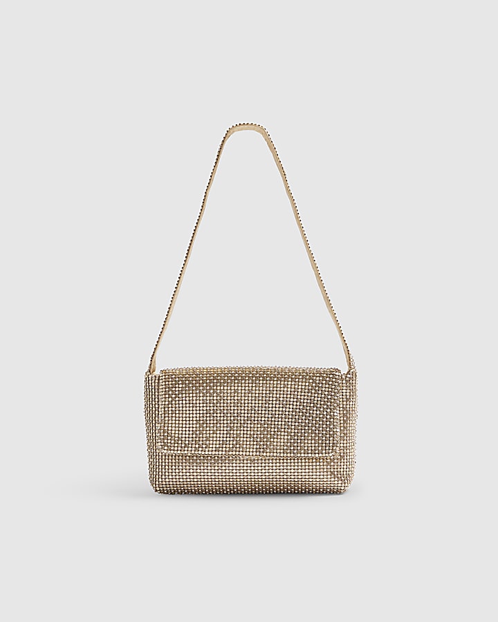 Gold Diamante Chainmail Shoulder Bag