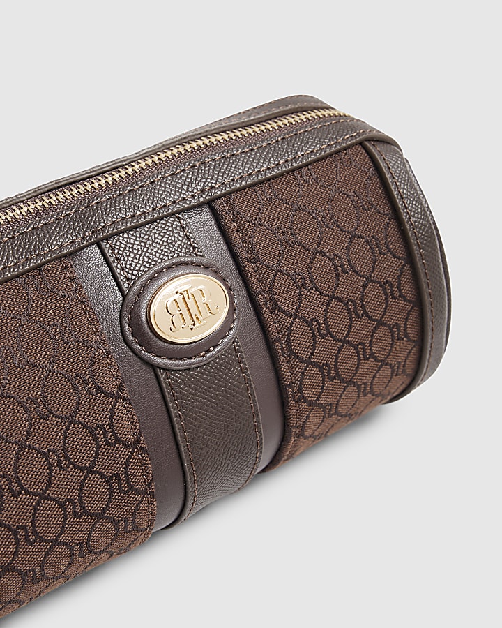 Brown Monogram Jacquard Mini Barrel Bag
