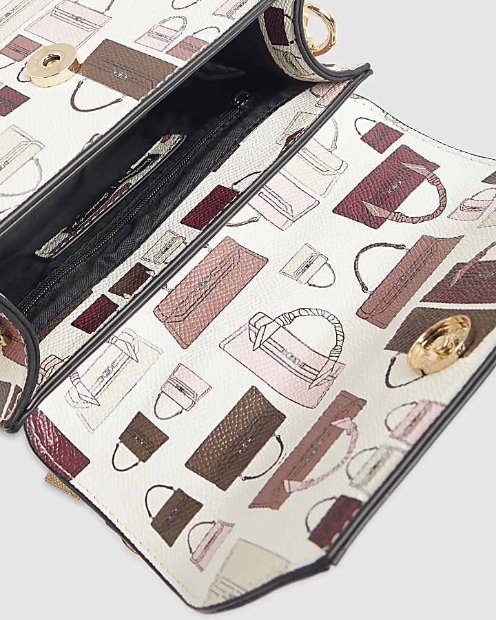 Cream Mini Charm Bag Print Xbody