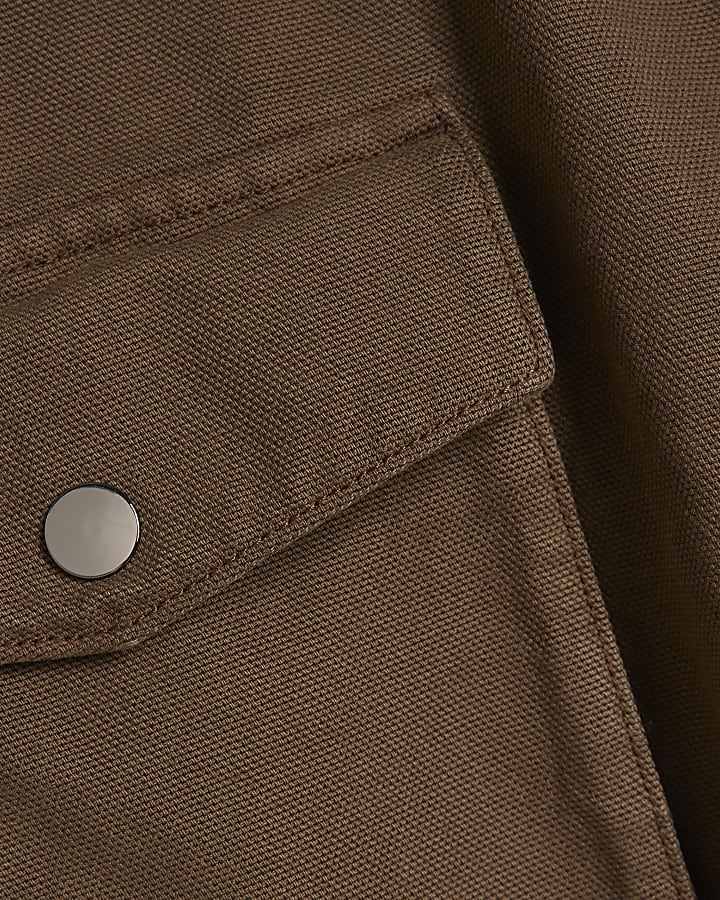 Petite Khaki Cargo Barrel Leg Jeans