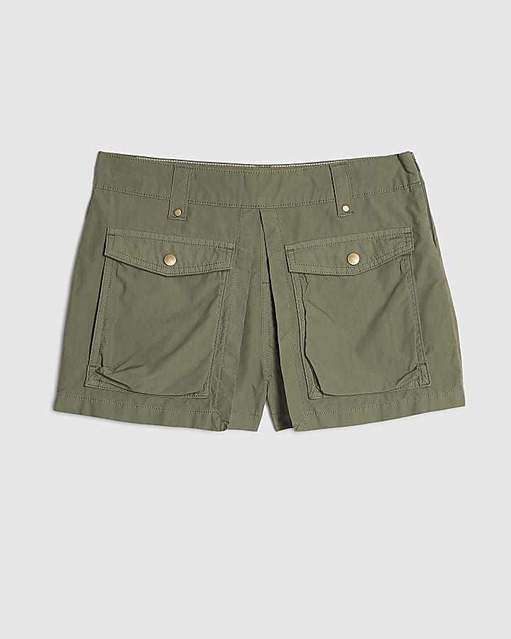 Khaki Utility Mini Skort