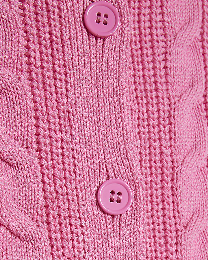 Pink Cable Knit Polo