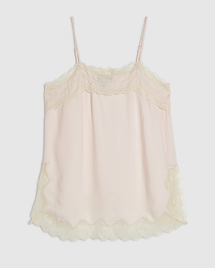 Petite Pink Lace Cami Top