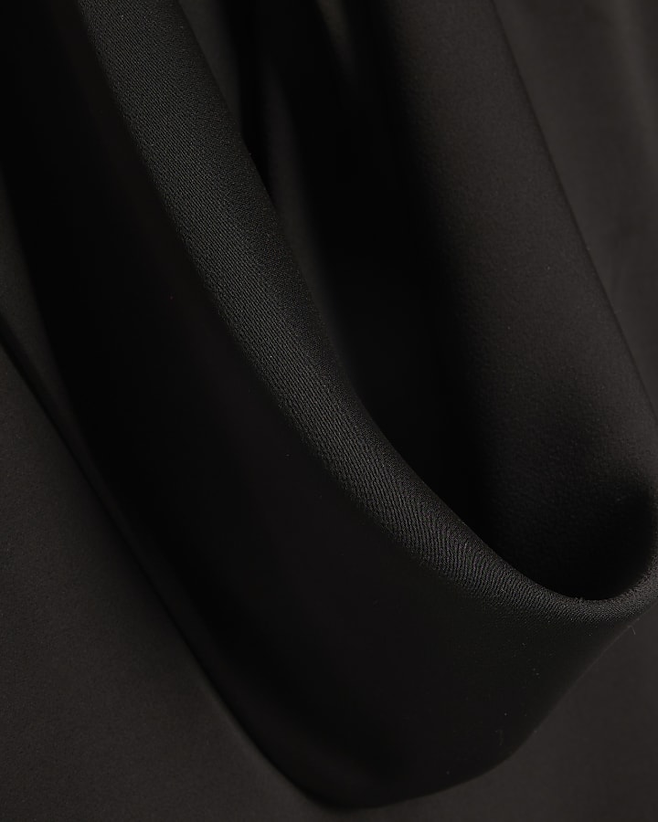 Black Cowl Neck Boxy T-shirt