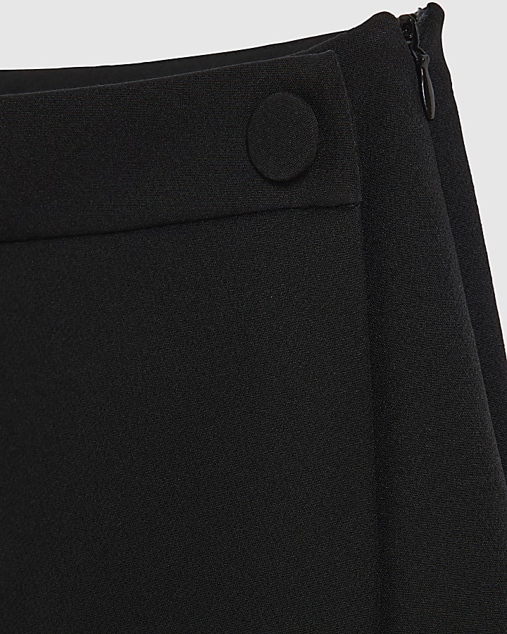 Black Wrap Front Mini Skort