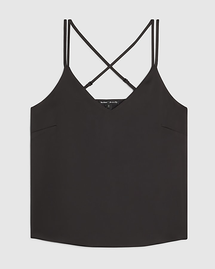 Black Satin Cami Top