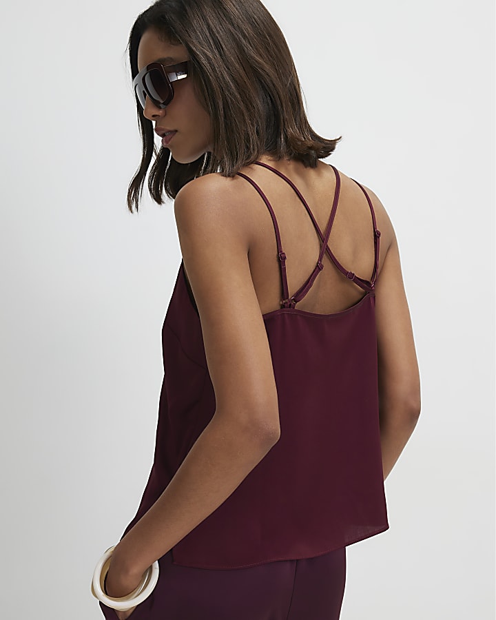 Red Satin Cami Top