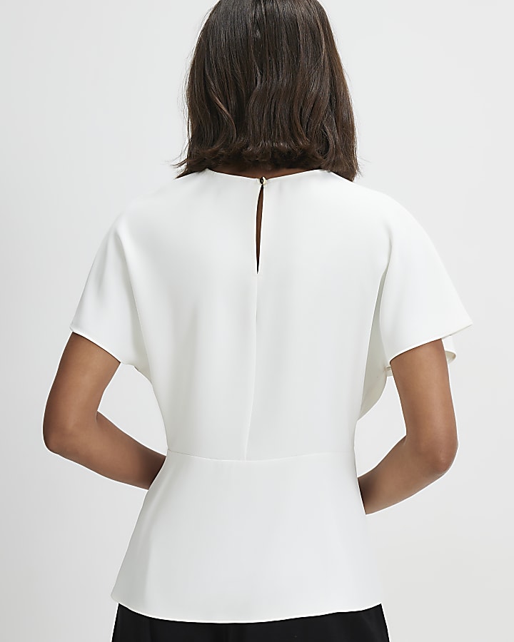 White Crepe Snaffle Detail Blouse