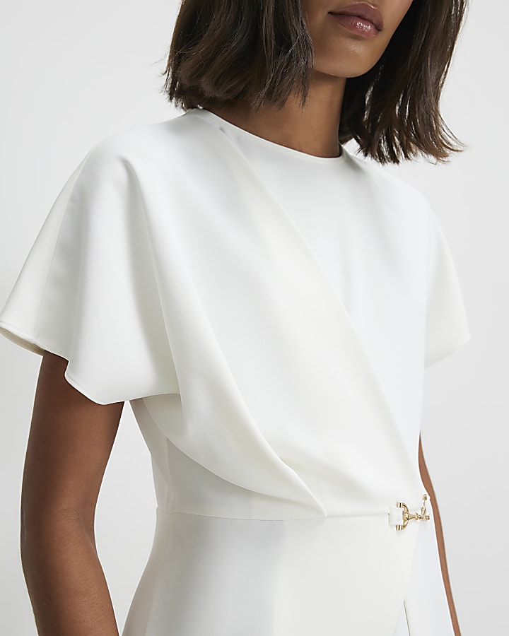 White Crepe Snaffle Detail Blouse