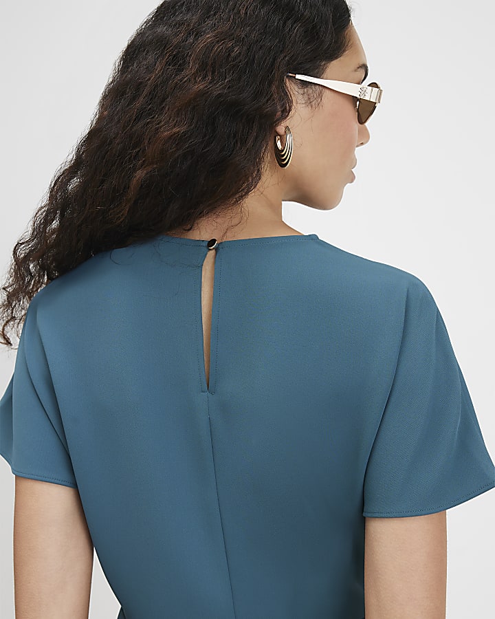 Green Crepe Snaffle Detail Blouse