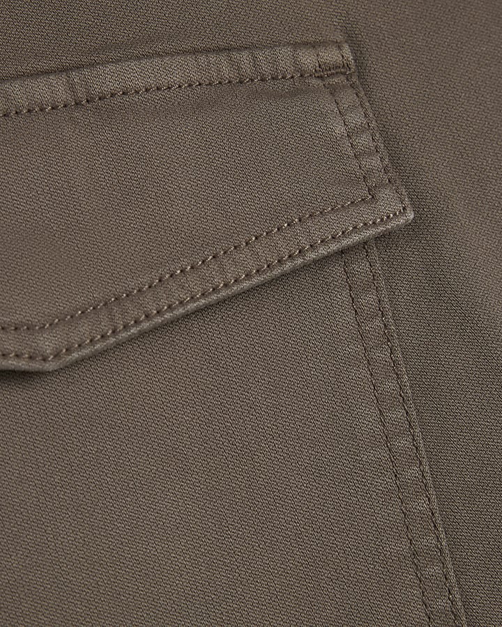 Khaki Wrap Over Cargo Skort