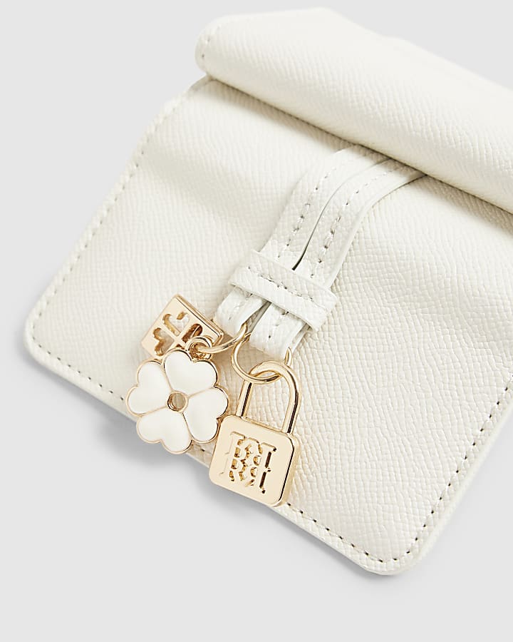 Cream Charm Detail Mini Foldout Purse