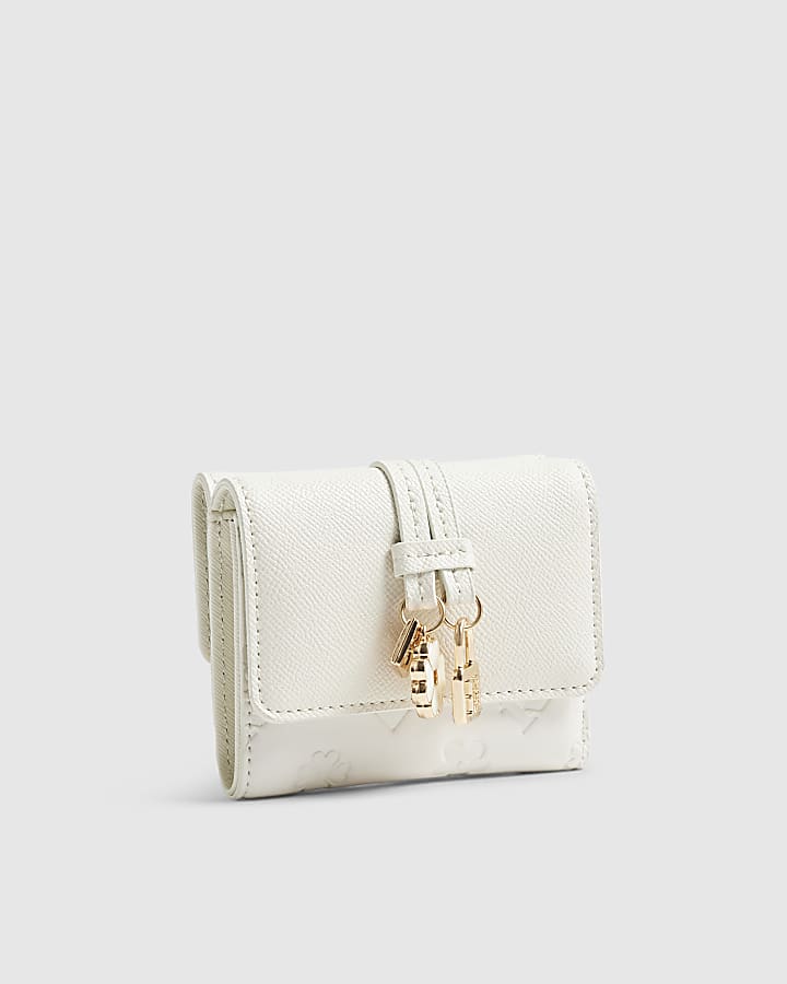 Cream Charm Detail Mini Foldout Purse