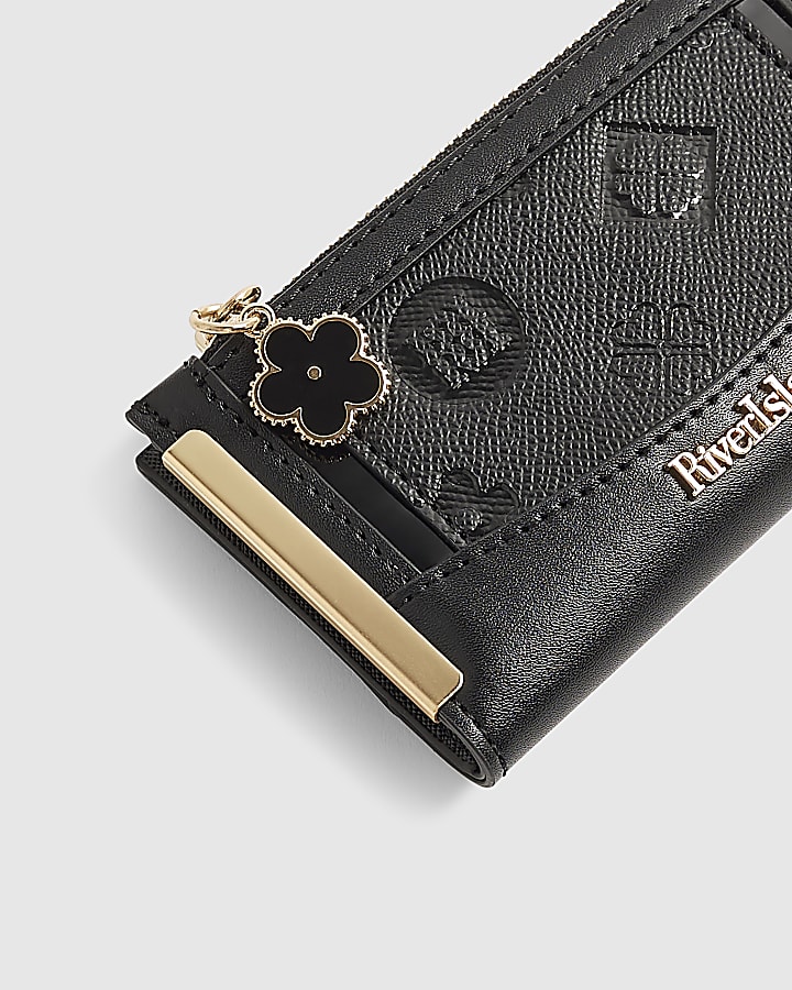 Black Embossed Monogram Mini Purse