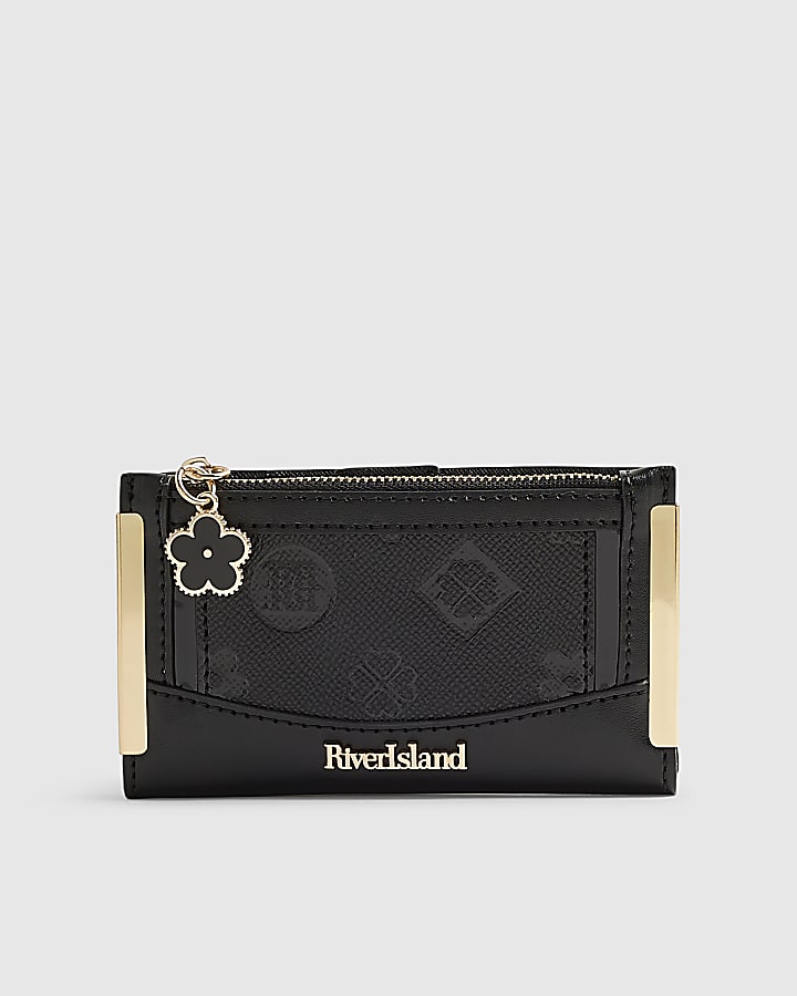 Black Embossed Monogram Mini Purse