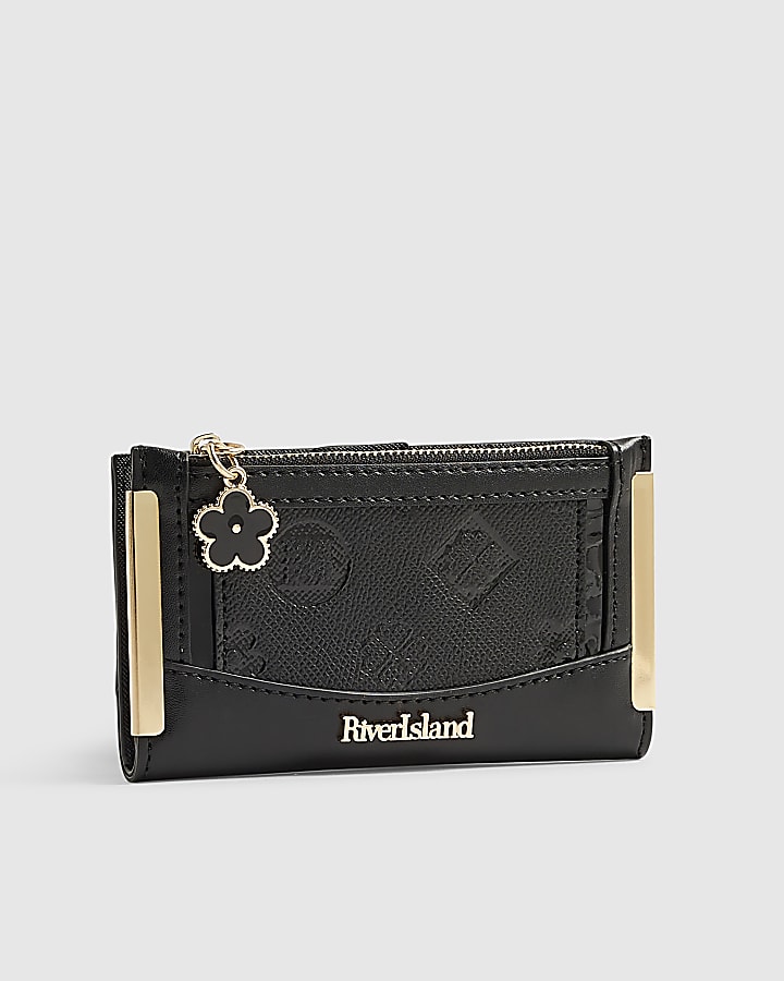 Black Embossed Monogram Mini Purse