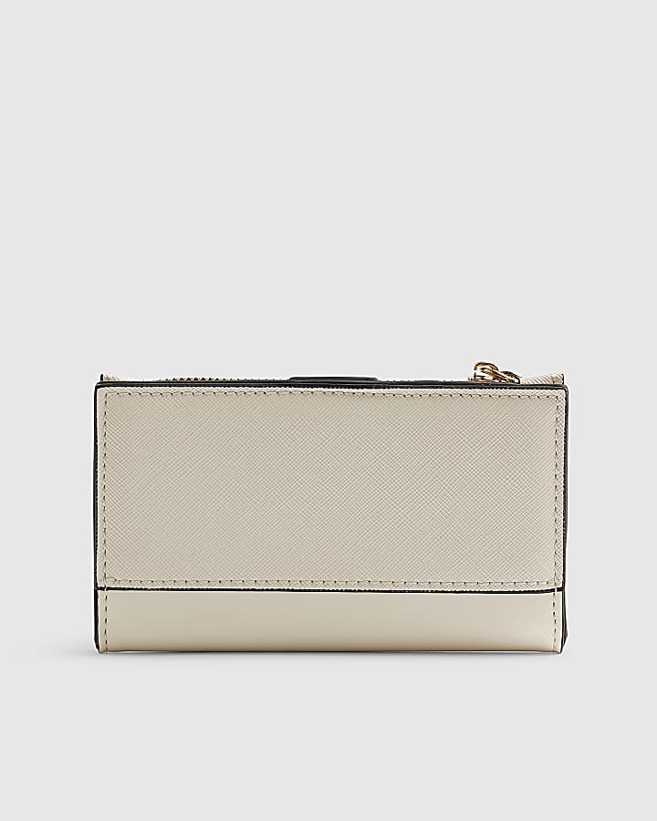 Cream Embossed Monogram Mini Purse