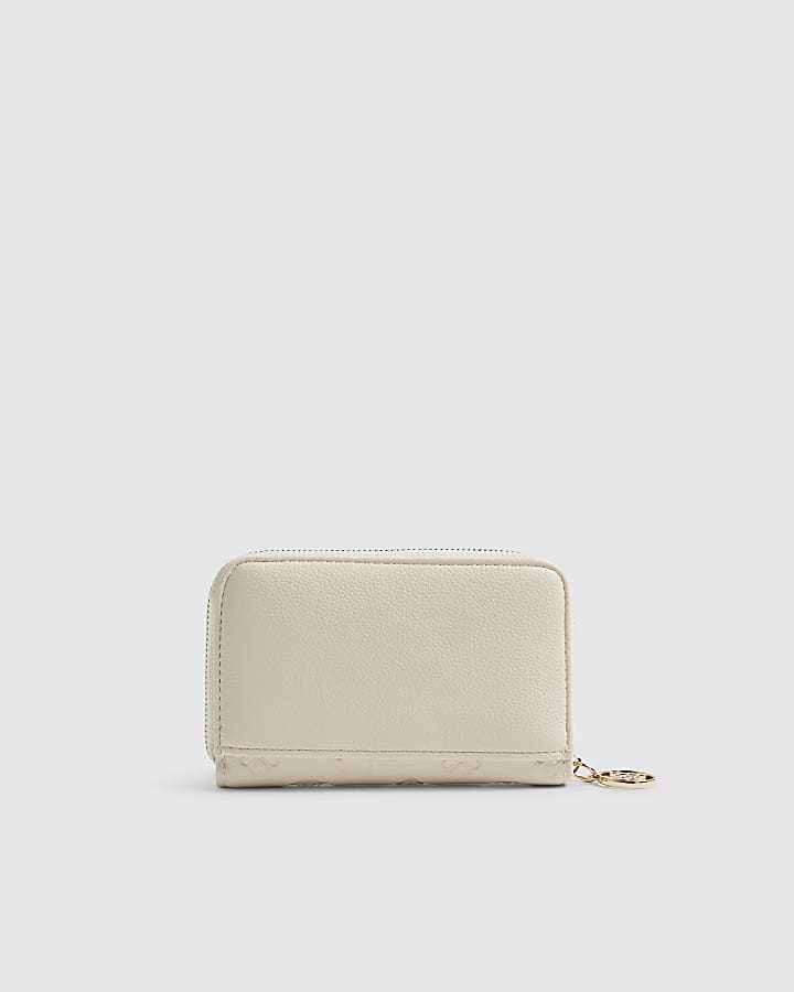 Cream Embossed Monogram Purse