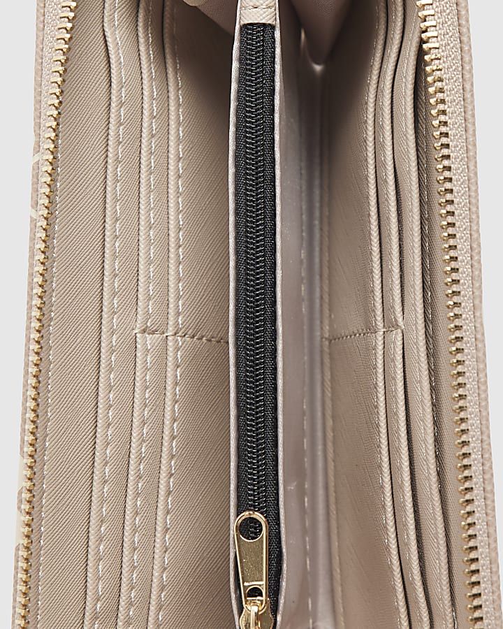 Beige Monogram Embossed Purse