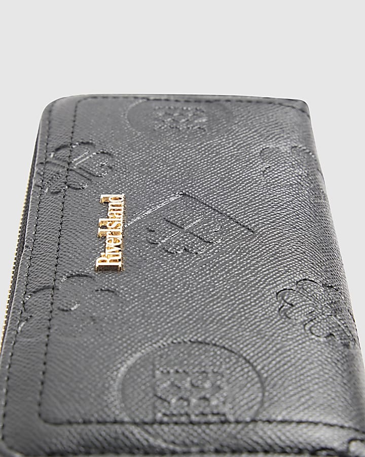 Black Monogram Embossed Purse