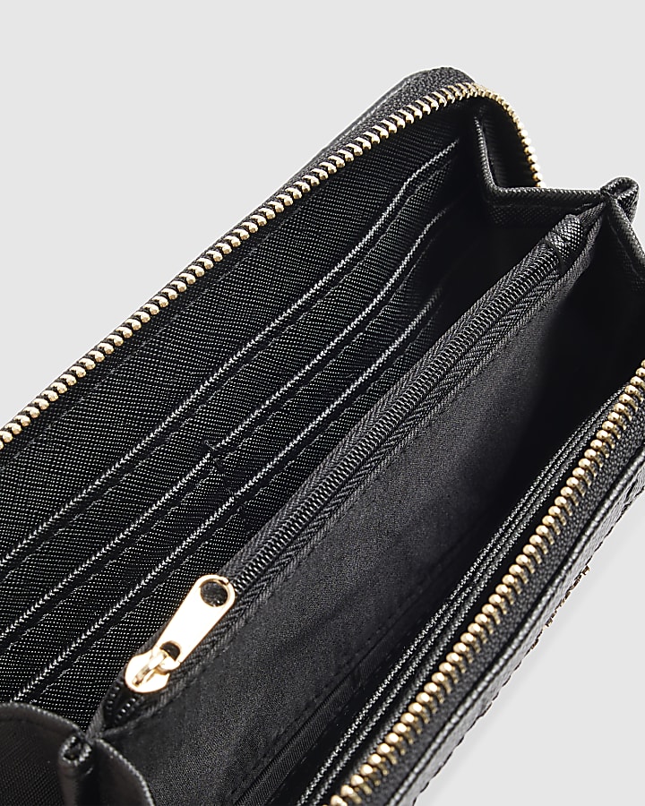Black Monogram Embossed Purse