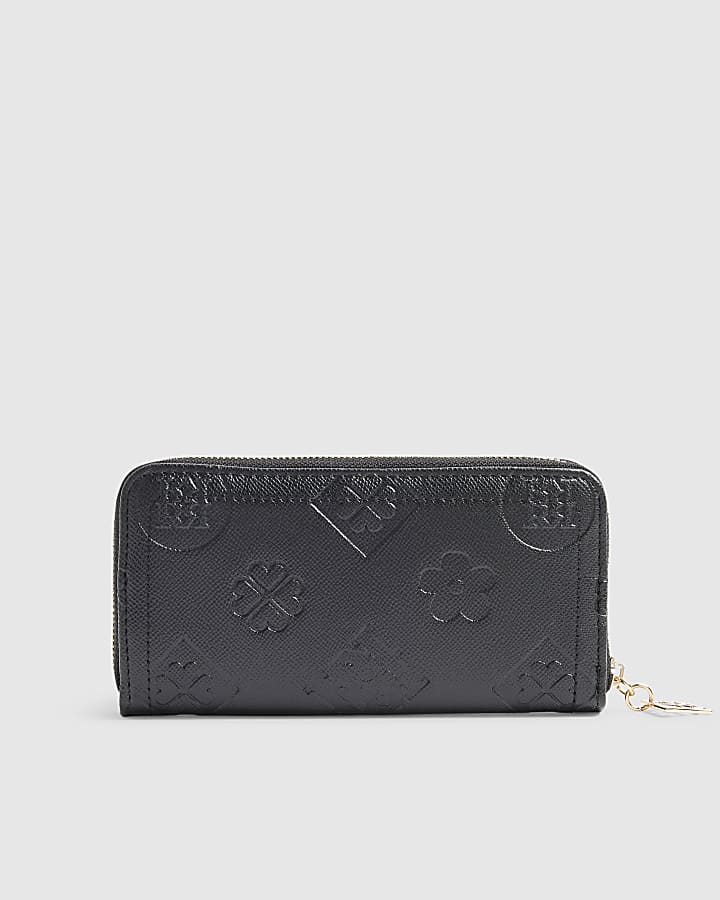 Black Monogram Embossed Purse