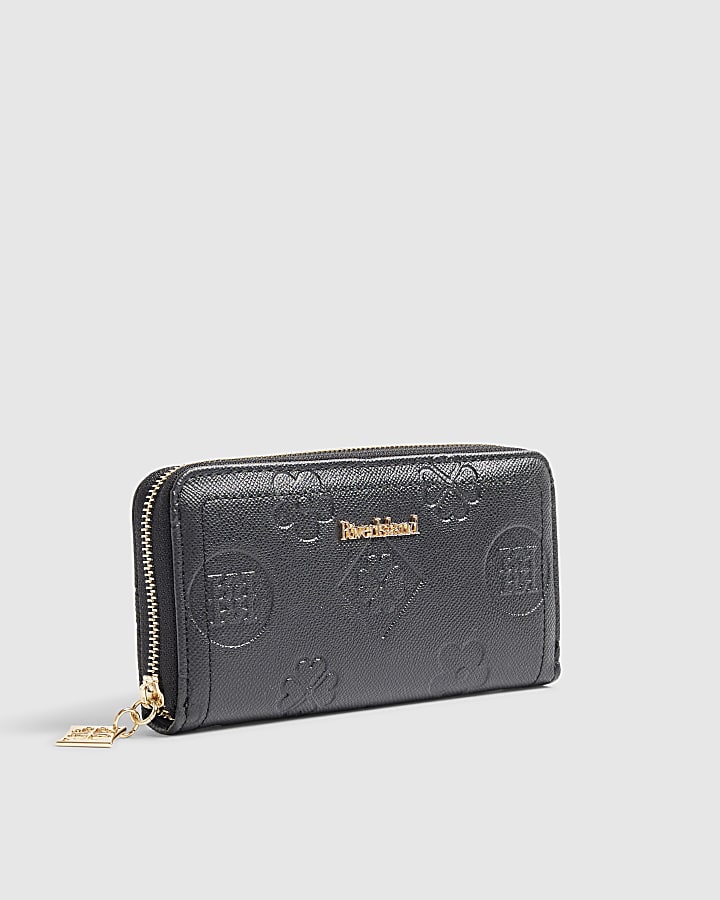 Black Monogram Embossed Purse