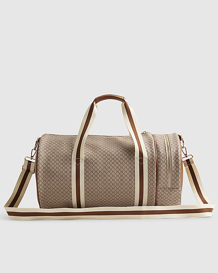 Beige Slouchy Monogram Barrel Bag